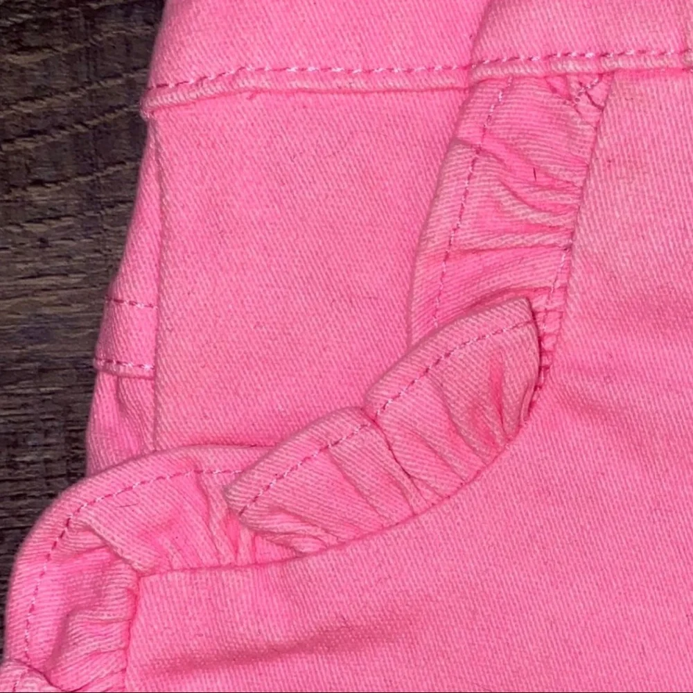 💞 New Baby Girl Size 0-3 Months Pink Ruffle Denim Jean Shorts